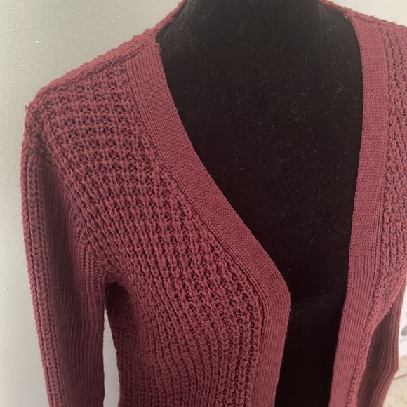 FASHION NOVA | Women’s Ultra Cozy Burgundy Open Front Cardigan Sweater Size S - Picture 3 of 6